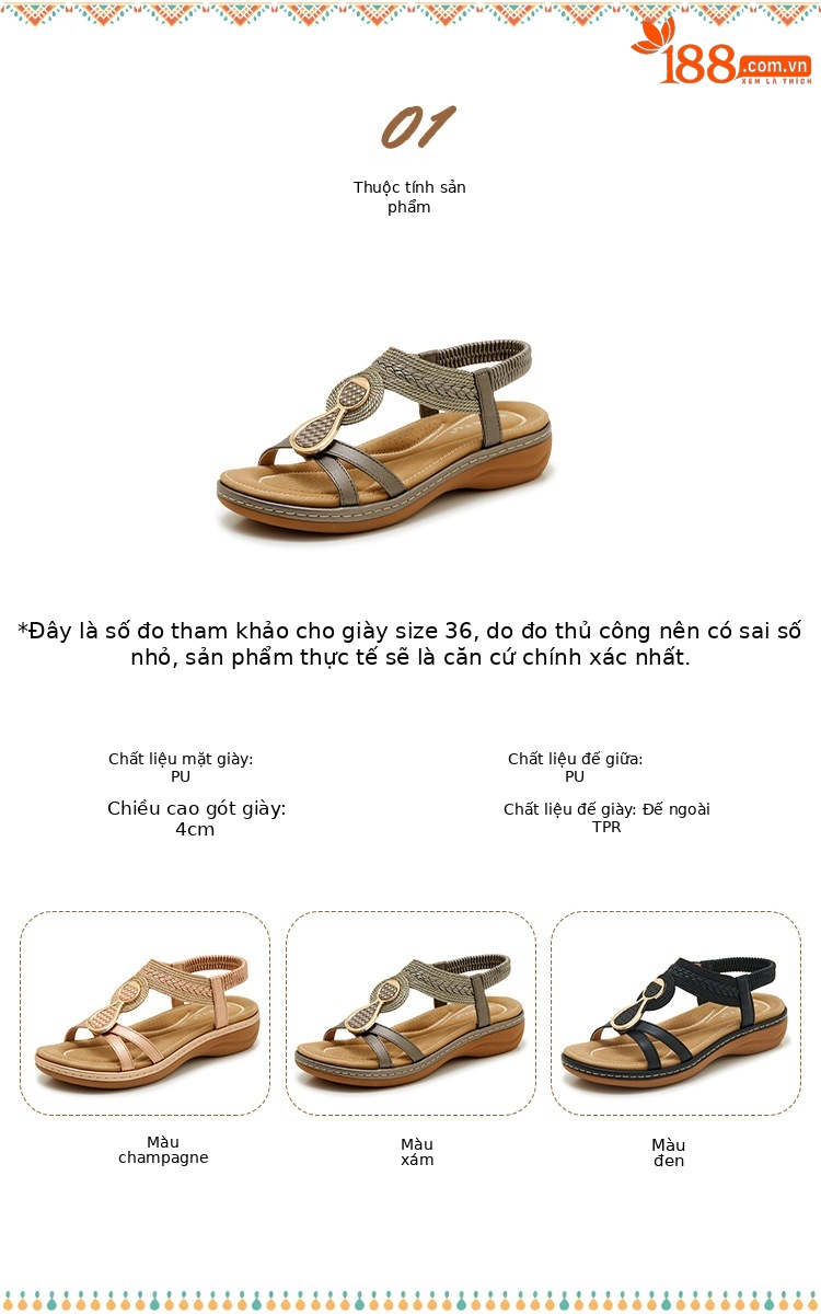 Sandal nữ đế xuồng cao gót 9 cm quai chéo bản to — Champagne màu, màu đen, màu xám chi tiết 2