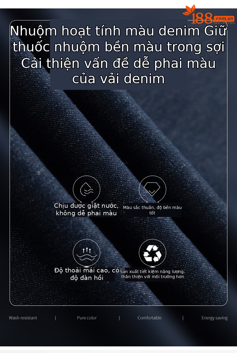Quần jean nữ ống rộng cạp cao dáng suông mùa hè — Xanh da trờicolor chi tiết 5