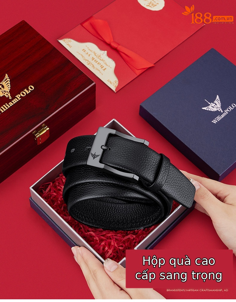 Thắt lưng nam da siêu sợi cao cấp khóa kim Hoàng đế Paul 2026 — 120cm, 130cm, 110cm, 125cm chi tiết 8