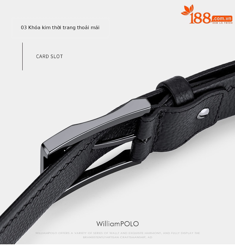 Thắt lưng nam da siêu sợi cao cấp khóa kim Hoàng đế Paul 2026 — 120cm, 130cm, 110cm, 125cm chi tiết 14