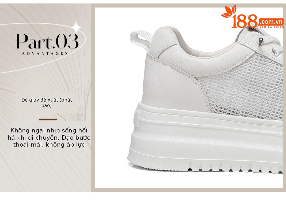 Giày sneaker nữ đế dày bánh xốp trắng phong cách mới xuân hè, đế mềm thoáng khí — 6077 Trắng, 6077 Bạch quả chi tiết 21