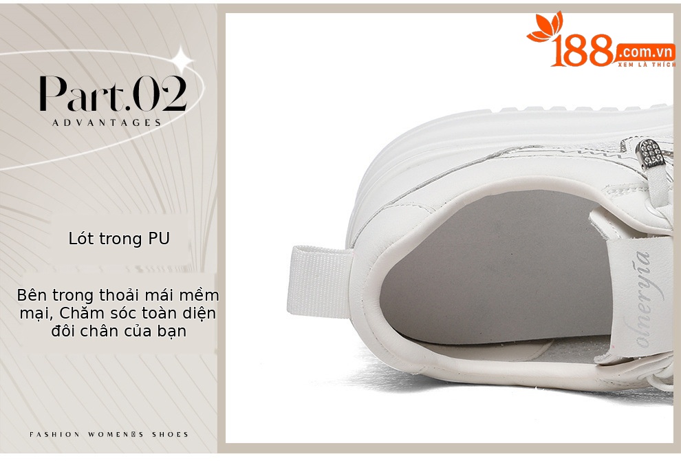 Giày sneaker nữ đế dày bánh xốp trắng phong cách mới xuân hè, đế mềm thoáng khí — 6077 Trắng, 6077 Bạch quả chi tiết 22