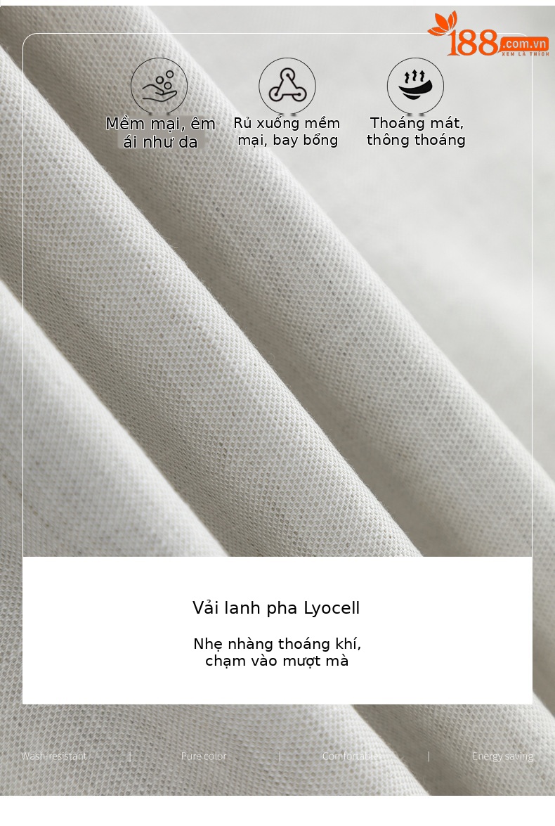 Quần culottes nữ ống rộng dáng suông chất liệu linen phối tencel mùa hè — Màu sắc chi tiết 3