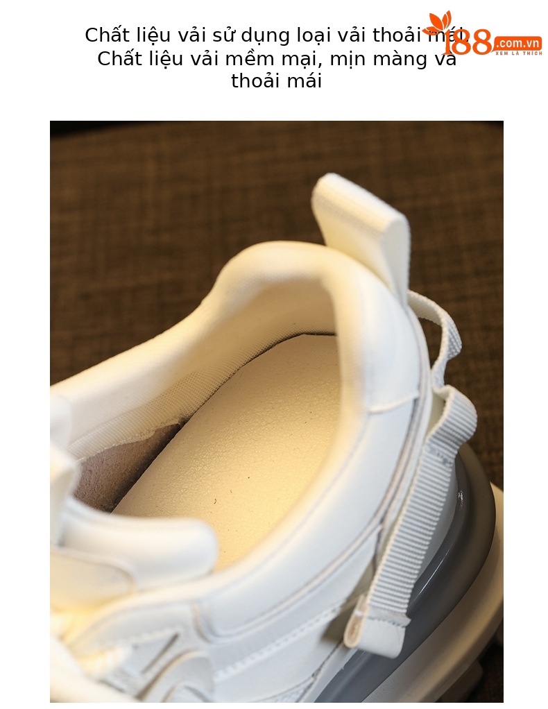 Giày sneaker nữ đế dày tăng chiều cao phong cách dad sneaker — màu trắng chi tiết 8