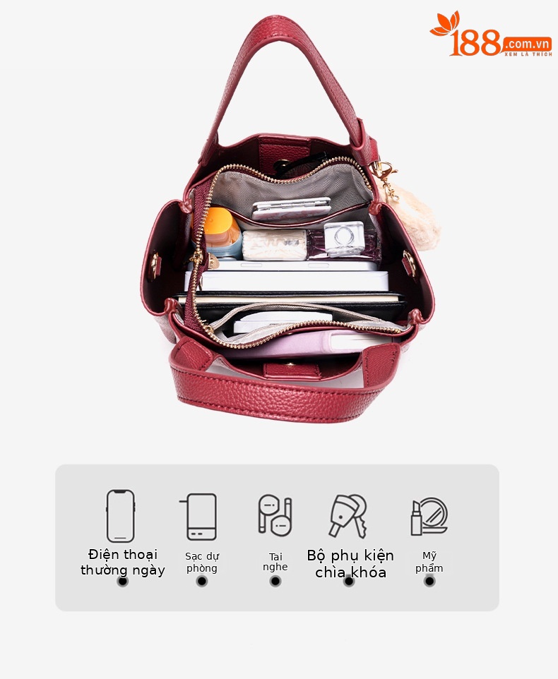 Túi tote nữ phong cách vintage công suất lớn mùa xuân 2026, đi làm đi lại chi tiết 9