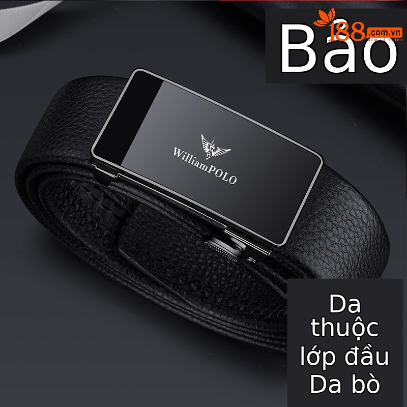 Thắt lưng da bò nam tự động khóa kim cao cấp Hoàng đế Paul — 120cm, 130cm, 110cm, 125cm