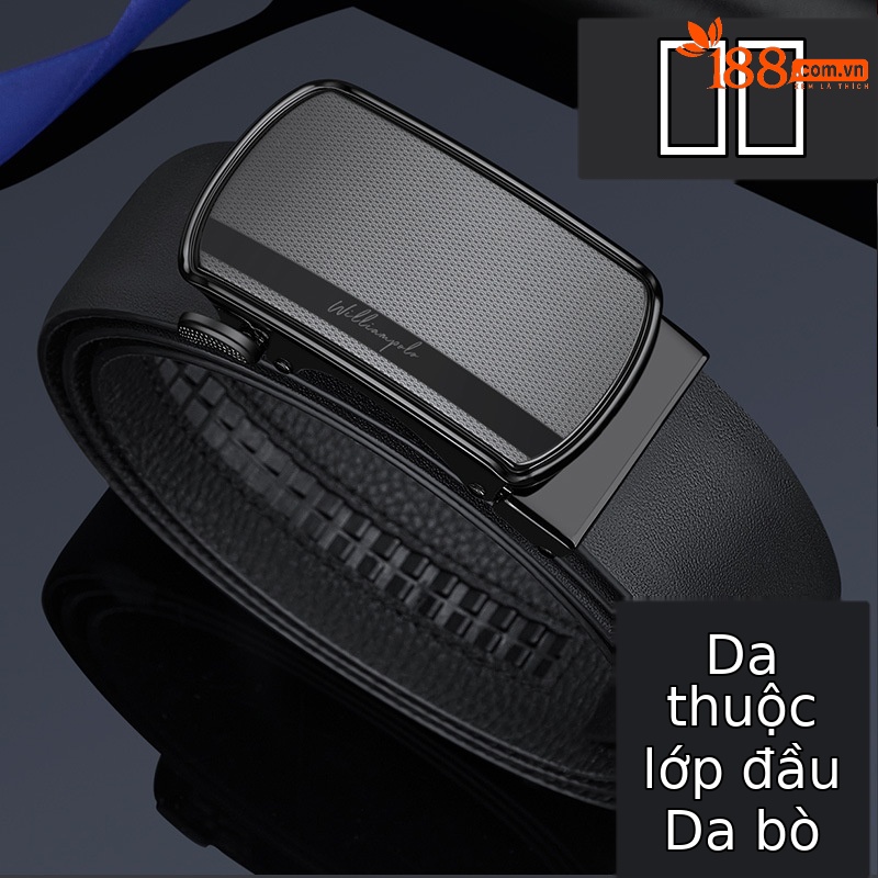 Thắt lưng da bò nam cao cấp khóa tự động Hoàng đế Paul — 120cm, 130cm, 110cm, 125cm