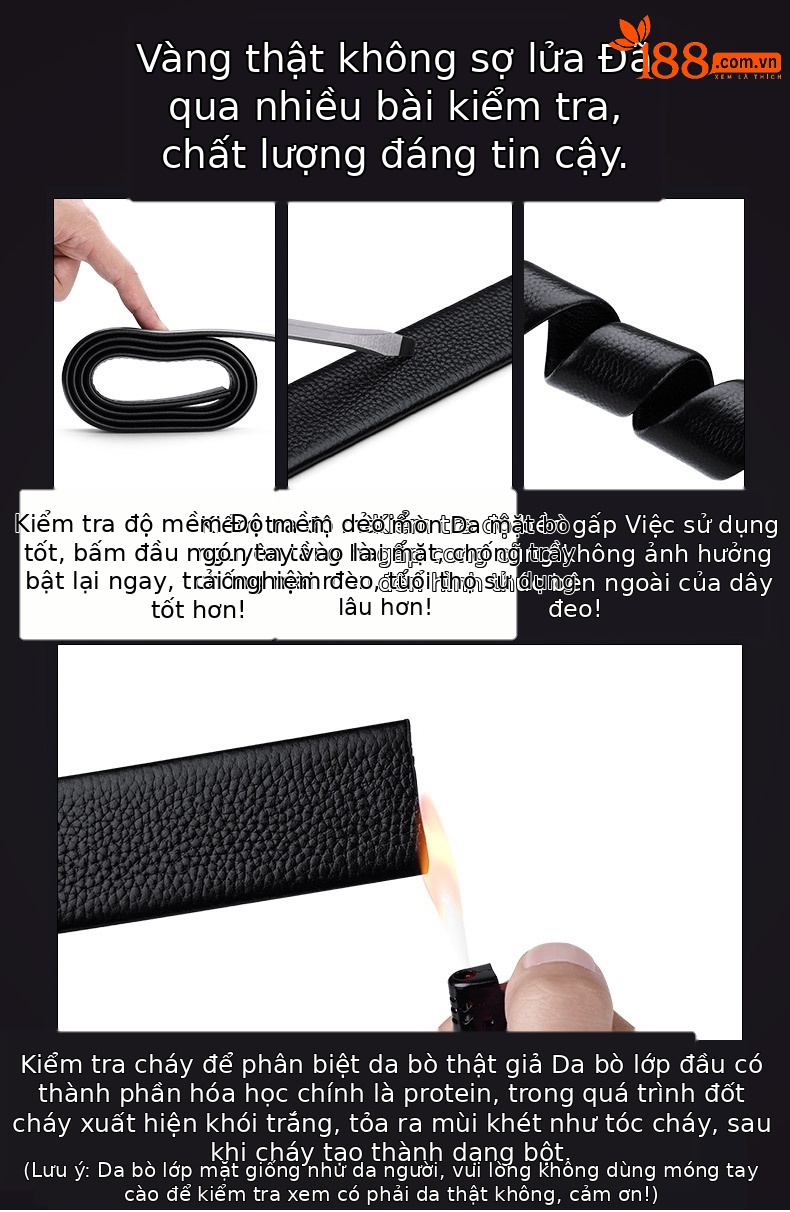 Thắt lưng da bò thật nam cao cấp khóa kim Hoàng đế Paul — 120cm, 130cm, 110cm, 125cm chi tiết 7