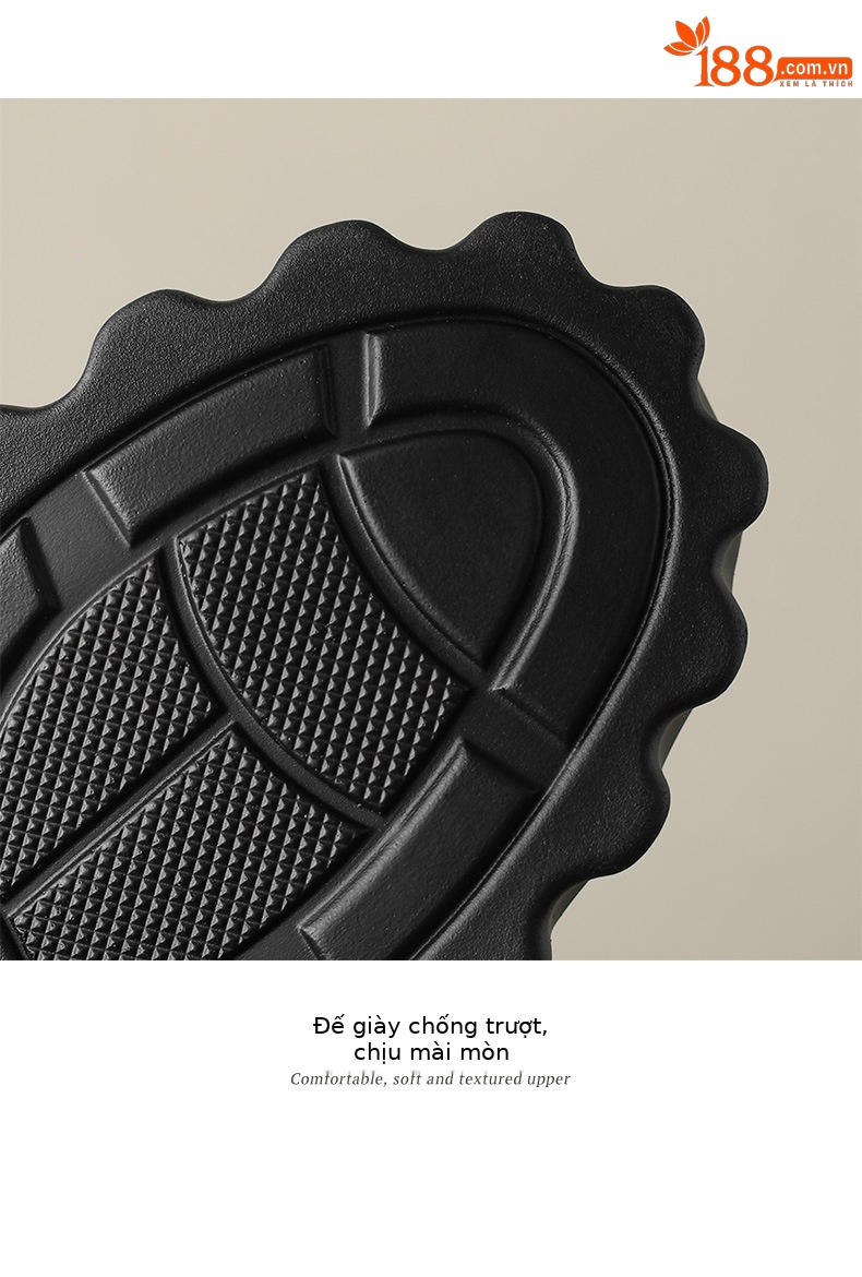 Giày loafer nữ đế xuồng cao gót 10cm, mũi tròn dây buộc, phong cách trẻ trung — màu be chi tiết 17