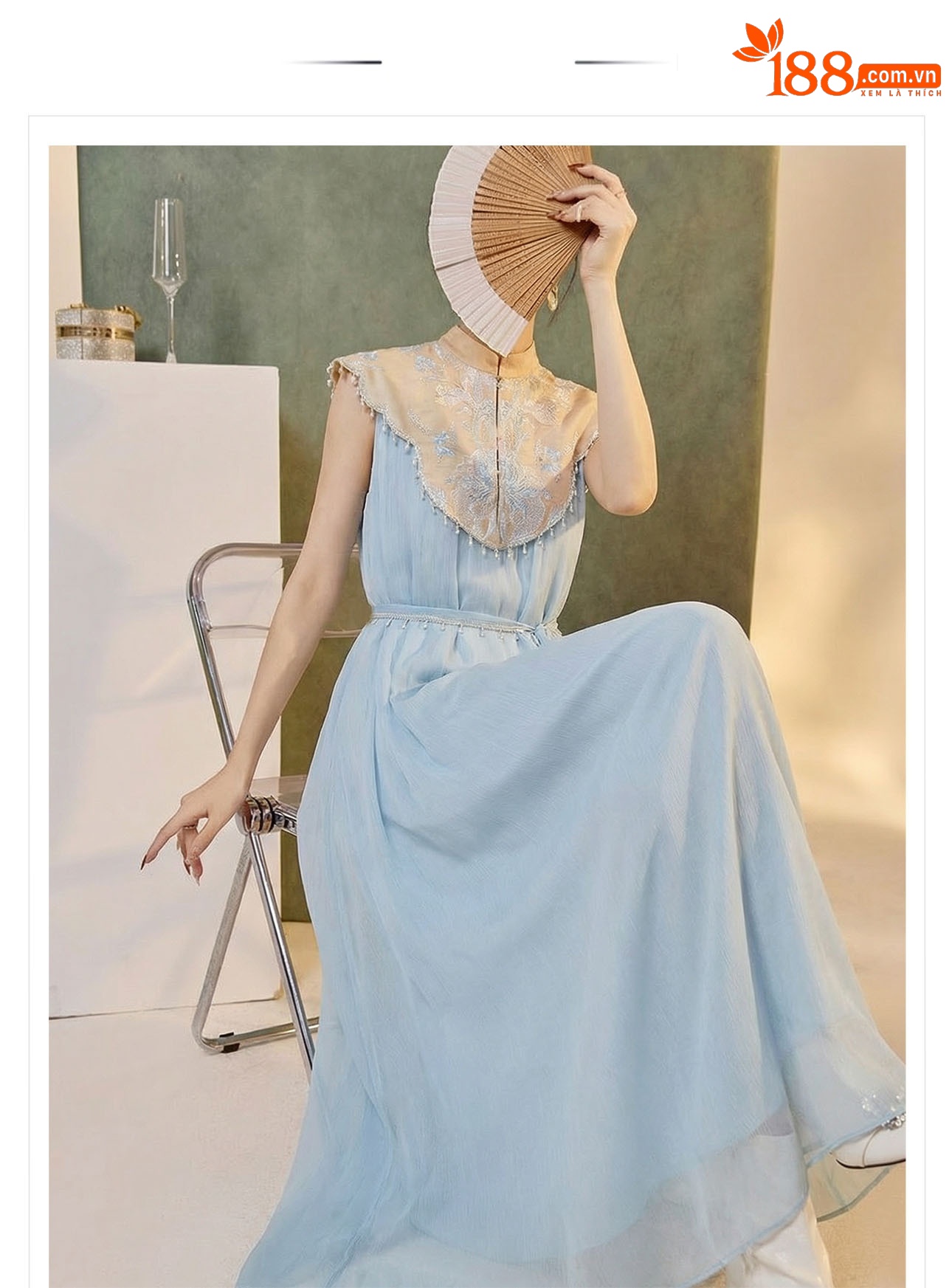Váy cưới nữ phong vân vai thêu cao cấp kiểu mới — Lời bài hát: Blue (feat chi tiết 1