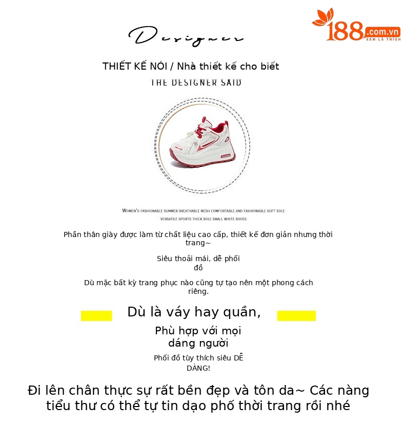 Giày sneaker nữ đế dày phong cách retro, tăng chiều cao — Be 5033, Vàng 5033 chi tiết 4