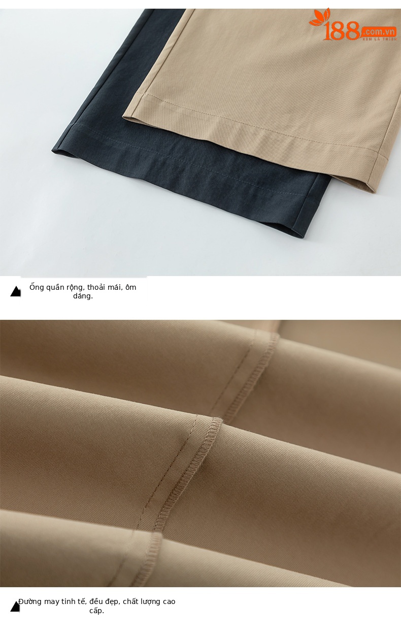 Quần culottes nữ ống rộng cạp điều chỉnh xếp ly mùa hè — màu xanh navy chi tiết 20
