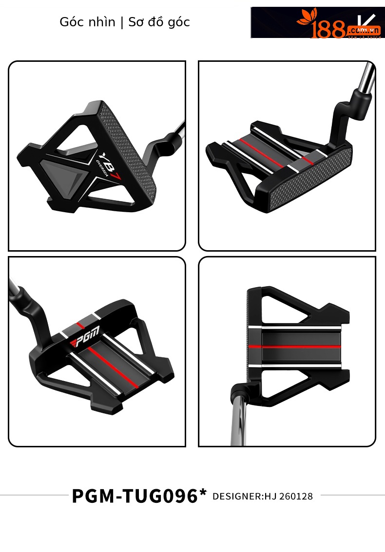 Gậy putter golf PGM ba đường ngắm, thân thép không gỉ, tay cầm TPE chống trượt — Gậy putter ngắm ba đường【Thân thép không gỉ/Tay cầm chống trượt TPE/Đường phụ trợ kéo dài, không có bao gậy】TUG096, Gậy putter ngắm ba đường TUG096 + kèm bao gậy chi tiết 13