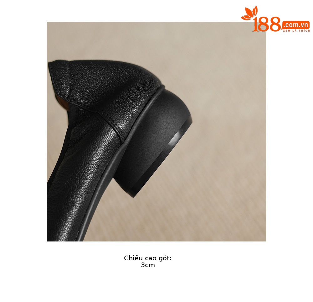 Giày lười nữ da cừu mũi tròn gót thấp 3 cm đế mềm phong cách đơn giản — Champagne màu chi tiết 24