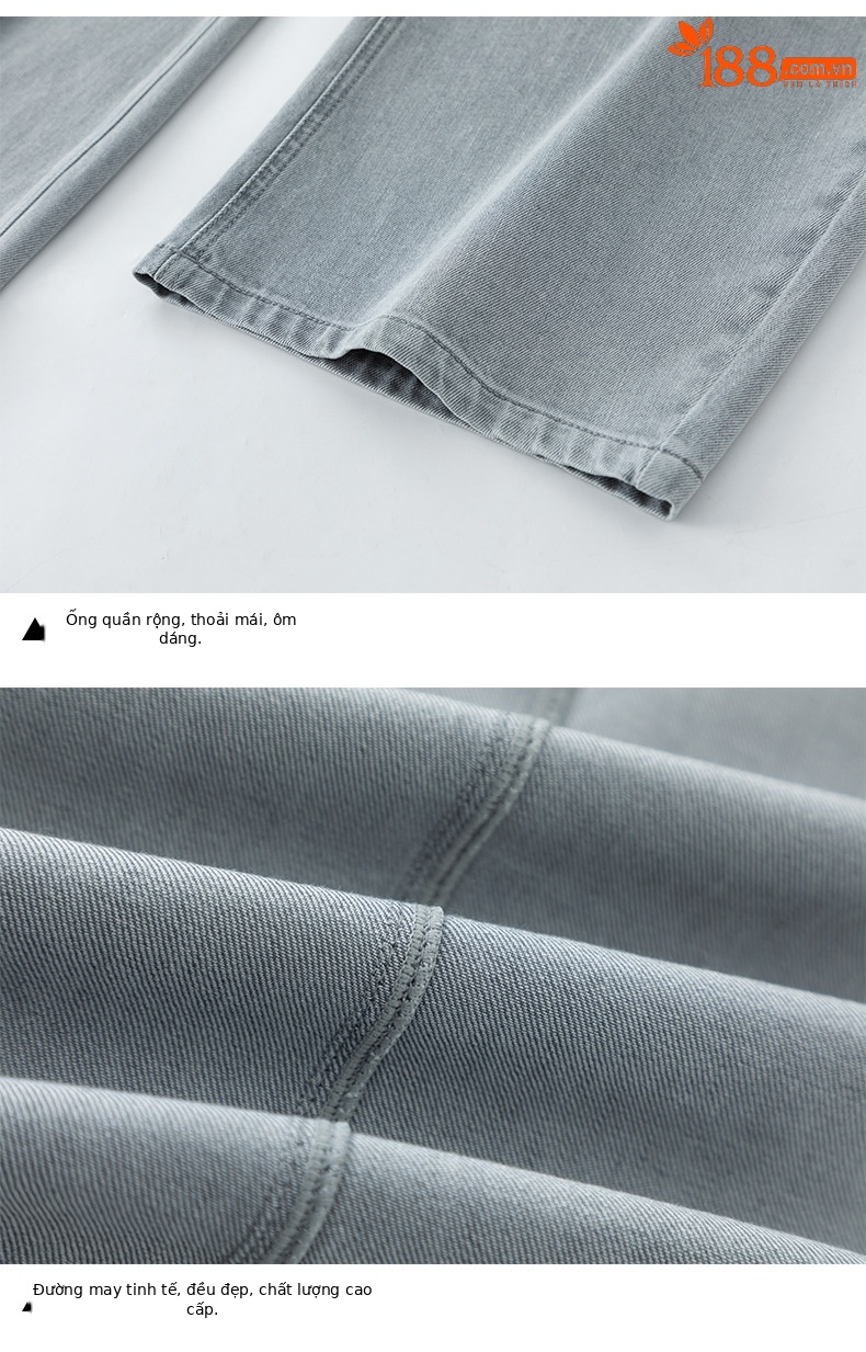 Quần culottes nữ ống rộng cạp cao dáng suông chất liệu tencel mềm mại — màu xám chi tiết 15