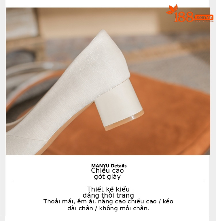 Giày cao gót nữ mũi vuông gót thô phong cách Pháp đế mềm — Rượu vang đỏ chi tiết 5