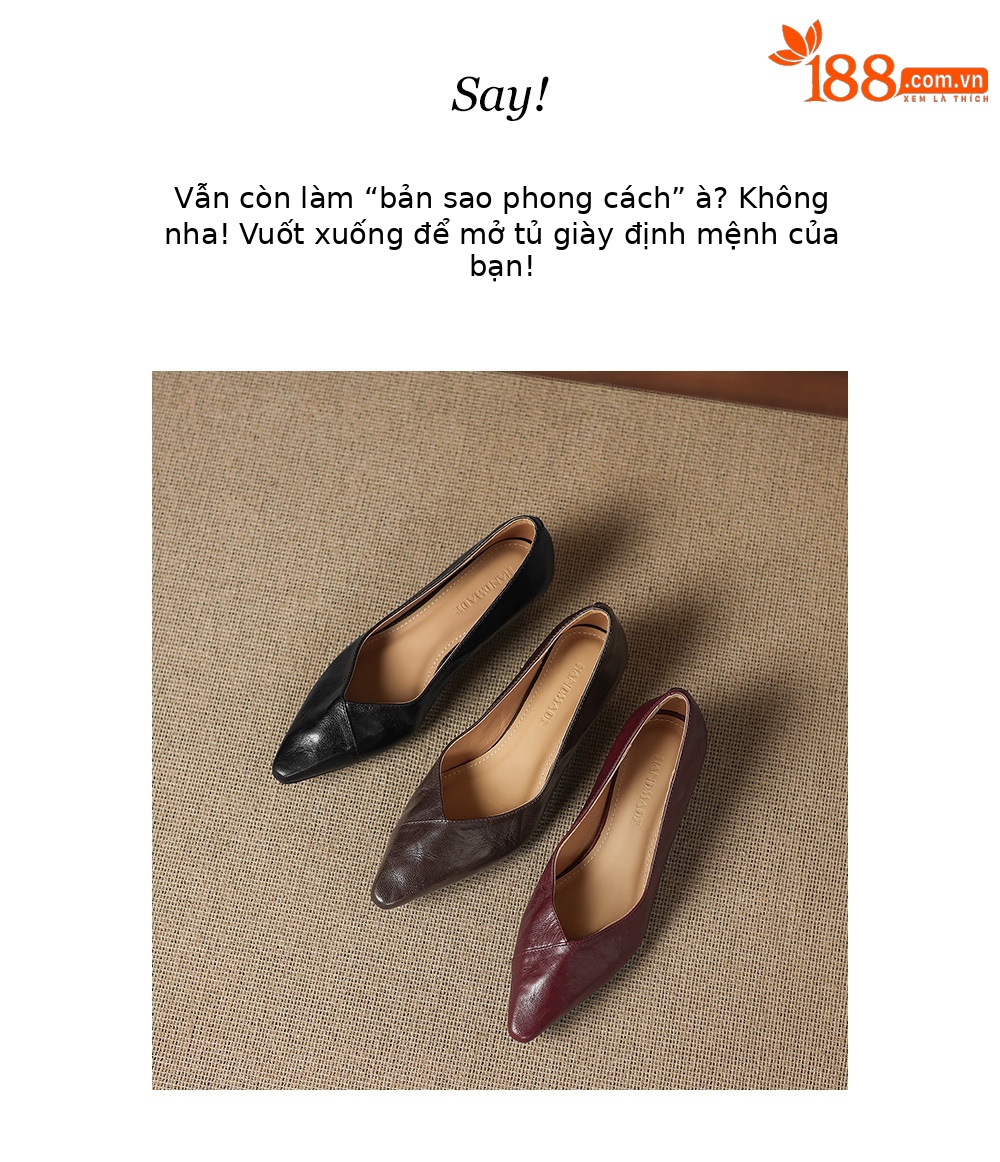 Giày cao gót nữ da cừu gót vuông 3,5 cm phong cách Hàn Quốc đi làm — màu nâu chi tiết 2