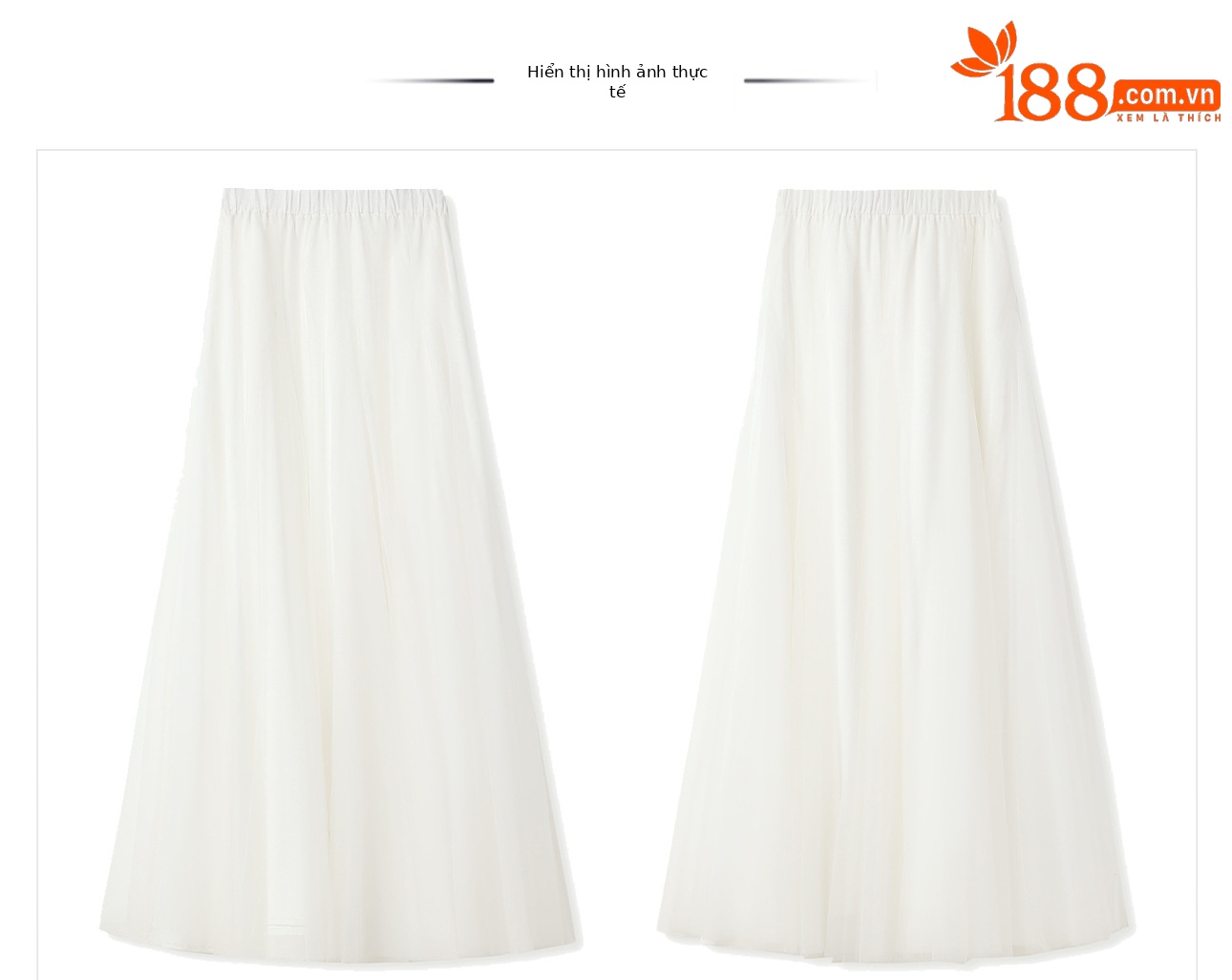 Chân váy lưới xếp ly nữ dáng xòe thời trang cao cấp — màu trắng chi tiết 1