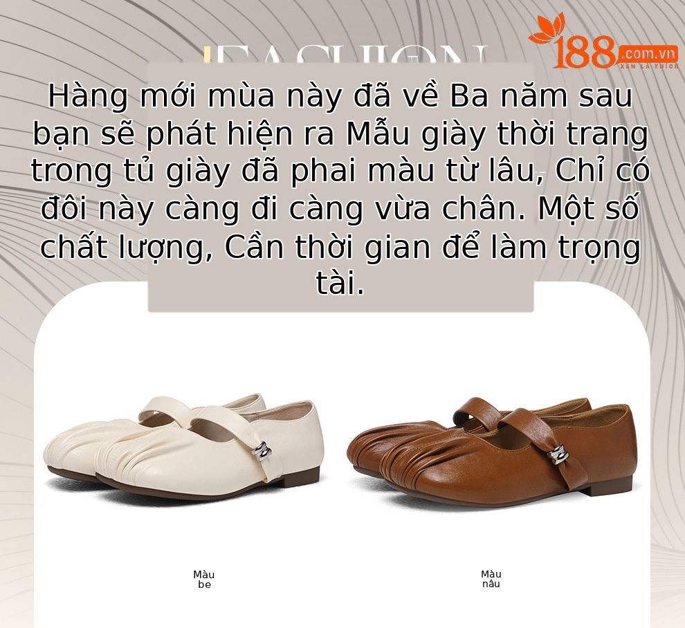 Giày búp bê Mary Jane nữ đế mềm phong cách nhẹ nhàng, mũi tròn, quai ngang, phù hợp xuân hè — 6082 Màu nâu, 6082 Màu be chi tiết 1