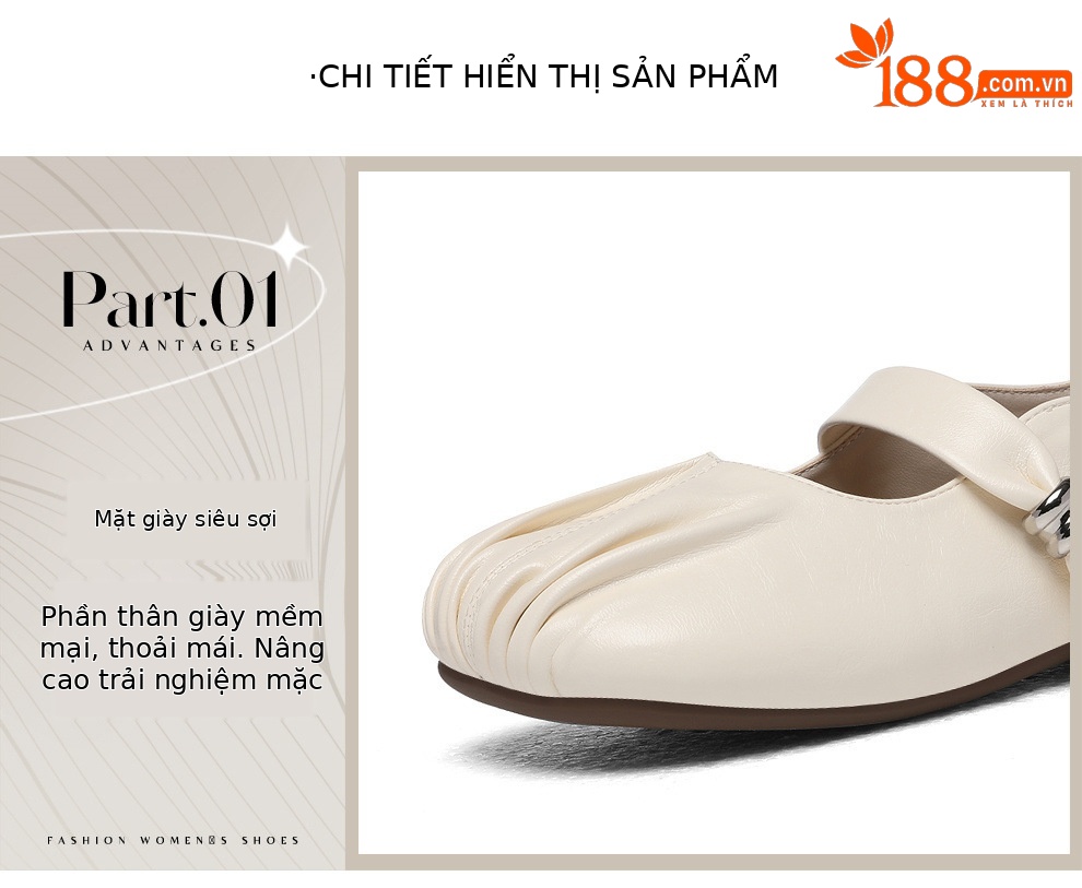 Giày búp bê Mary Jane nữ đế mềm phong cách nhẹ nhàng, mũi tròn, quai ngang, phù hợp xuân hè — 6082 Màu nâu, 6082 Màu be chi tiết 26