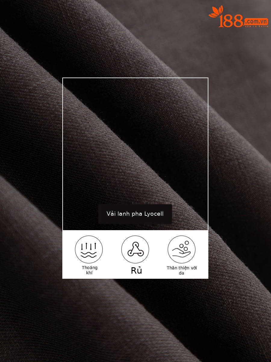 Chân váy chữ A dáng dài nữ chất liệu linen phối sợi tencel, thiết kế che khuyết điểm eo hông — màu xanh navy