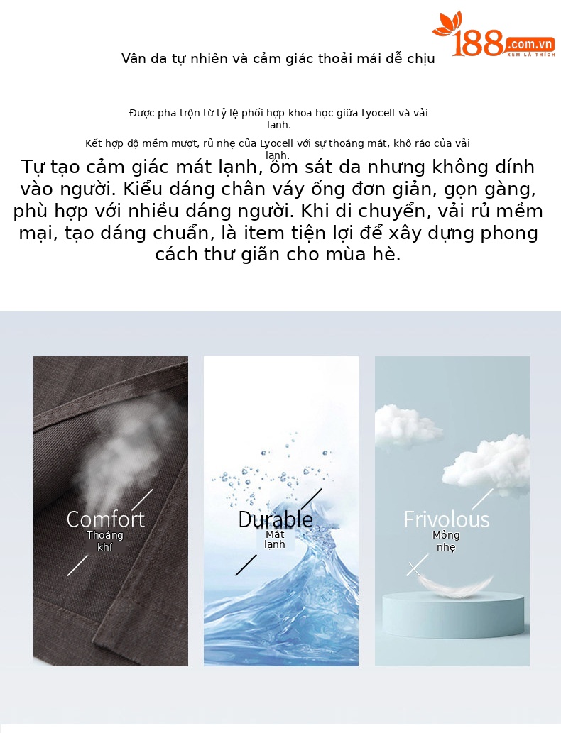 Chân váy chữ A dáng dài nữ chất liệu linen phối sợi tencel, thiết kế che khuyết điểm eo hông — màu xanh navy chi tiết 2