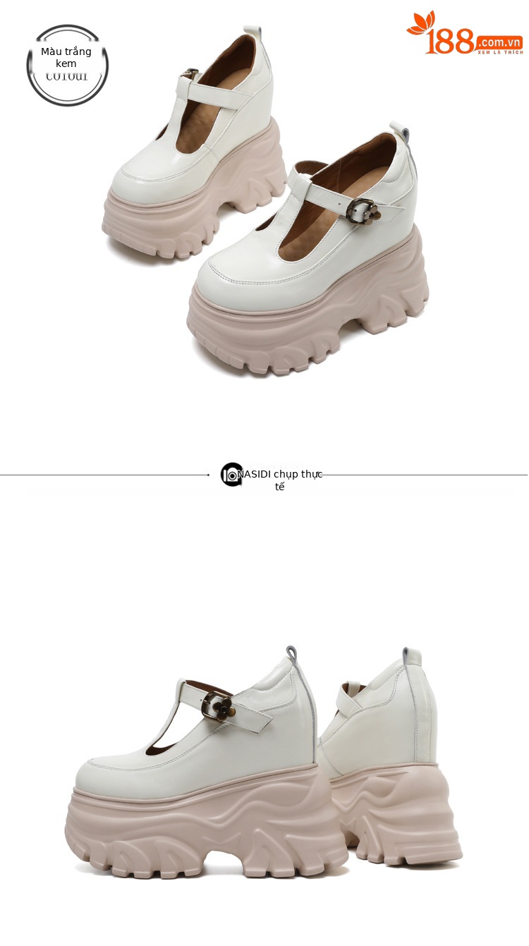 Giày cao gót nữ đế xuồng platform gót vuông kiểu Pháp, gót 14 cm — màu đen chi tiết 14