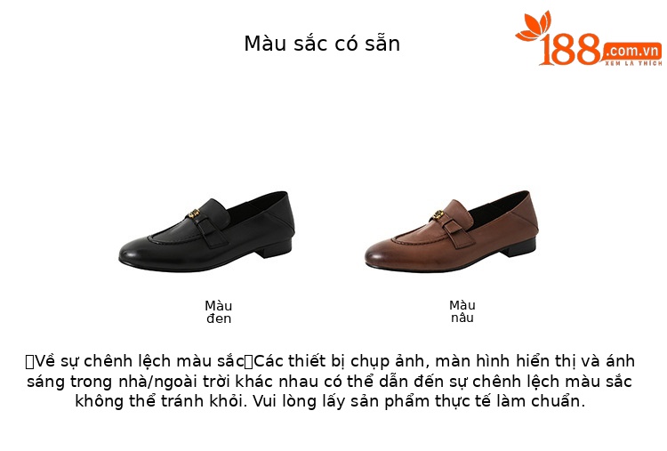 Giày lười nữ da bò mũi tròn đế bệt cổ thấp kiểu mới — màu nâu chi tiết 4