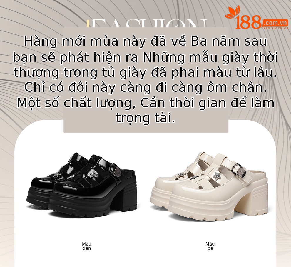 Sandal nữ tăng chiều cao đế dày 8 cm, mũi kín hở gót, thoáng khí, phong cách khí chất — 6069 Da đen, 6069 Màu be chi tiết 1