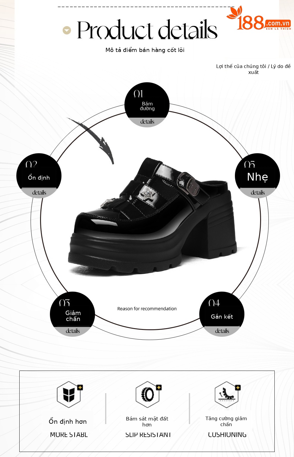 Sandal nữ tăng chiều cao đế dày 8 cm, mũi kín hở gót, thoáng khí, phong cách khí chất — 6069 Da đen, 6069 Màu be chi tiết 2