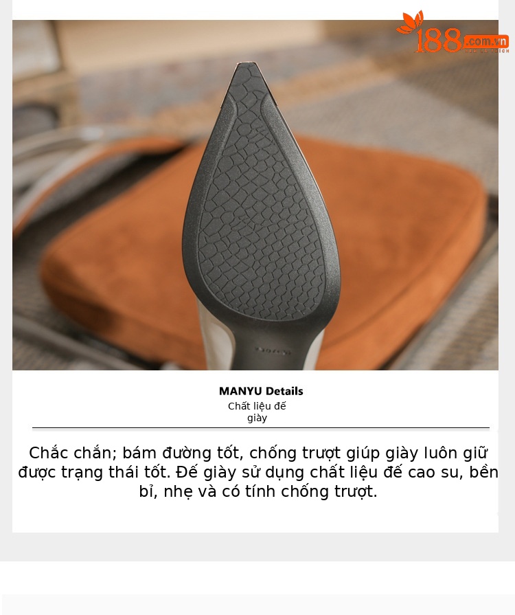 Giày cao gót nữ mũi nhọn gót vuông 9 cm phong cách Pháp đế mềm đi làm — màu đen chi tiết 6