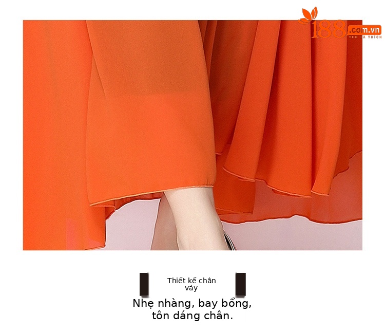 Đầm maxi nữ tay dài thêu hạt sequin cổ điển, dáng rộng che bụng — rượu vang đỏ, Vàng đen, Bạc đen, màu cam chi tiết 11