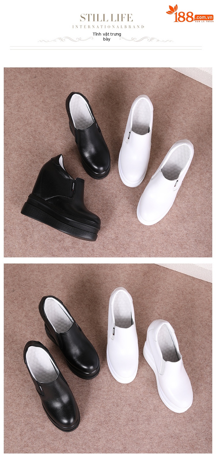 Giày sneaker nữ đế chunky tăng chiều cao 14 cm phong cách thể thao — màu đen chi tiết 7