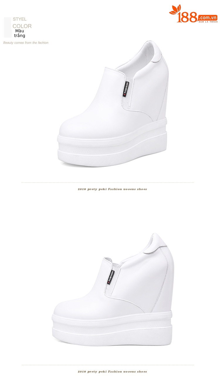 Giày sneaker nữ đế chunky tăng chiều cao 14 cm phong cách thể thao — màu đen chi tiết 11