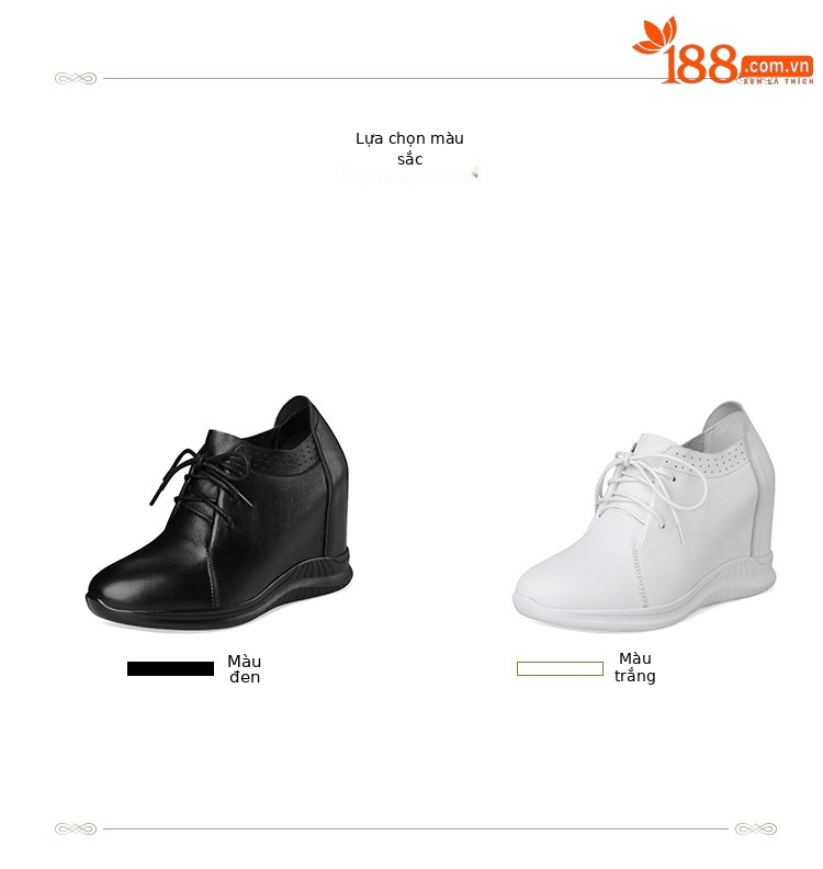 Giày sneaker nữ tăng chiều cao đế dày phong cách đơn giản thoải mái — màu đen chi tiết 2
