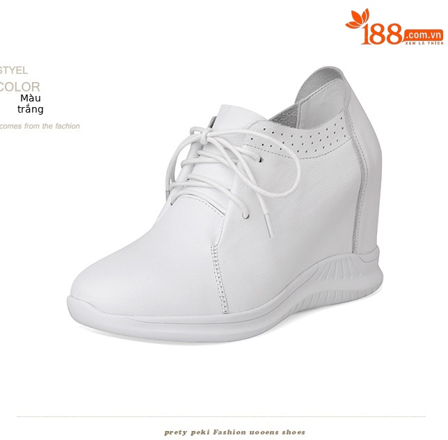 Giày sneaker nữ tăng chiều cao đế dày phong cách đơn giản thoải mái — màu đen chi tiết 9