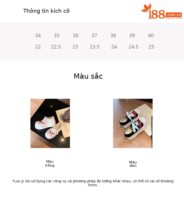 Giày sneaker nữ chunky đế dày tăng chiều cao, phối màu cổ điển — màu đen, màu trắng chi tiết 4