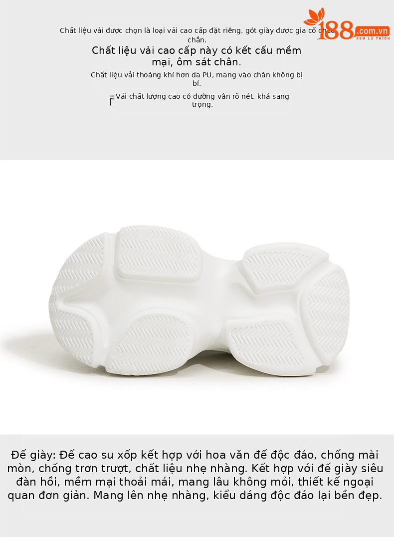 Giày sneaker nữ chạy bộ mesh thoáng đế dày êm ái — Trắng, Cam, Xám chi tiết 7