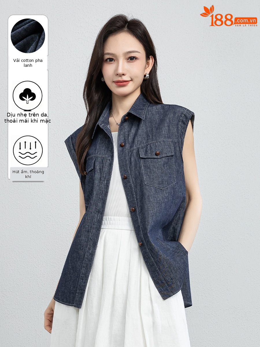 Áo hai dây nữ satin cổ V phối ren — Xanh da trờicolor