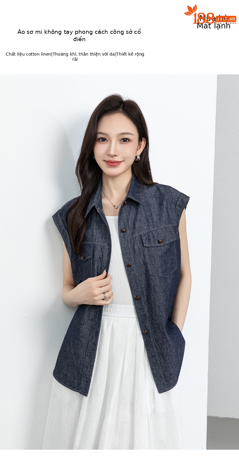 Áo hai dây nữ satin cổ V phối ren — Xanh da trờicolor chi tiết 1