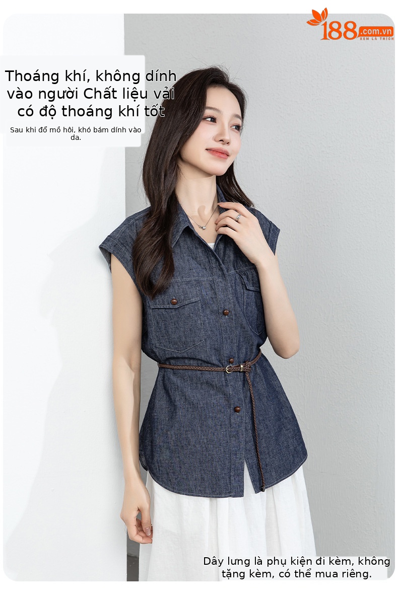Áo hai dây nữ satin cổ V phối ren — Xanh da trờicolor chi tiết 12