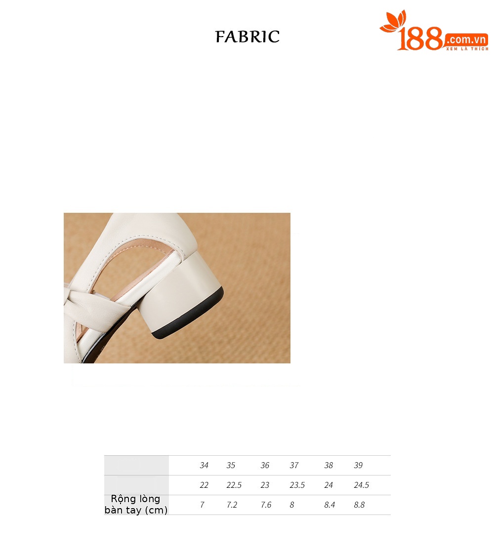 Sandal nữ gót vuông 3,5 cm mũi kín hở cạnh kiểu mới — màu trắng ngà chi tiết 2