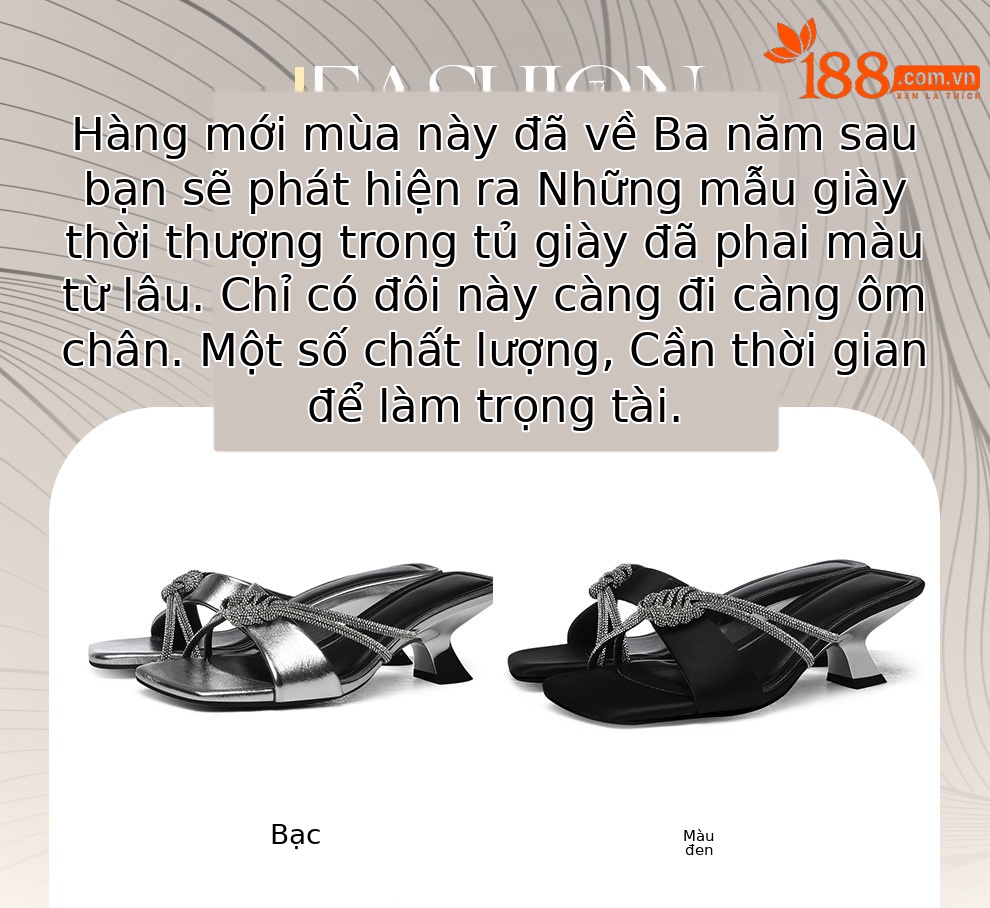 Sandal cao gót nữ hở mũi phong cách Pháp vintage bạc sang trọng — 6063 Bạc, 6063 Da đen chi tiết 1