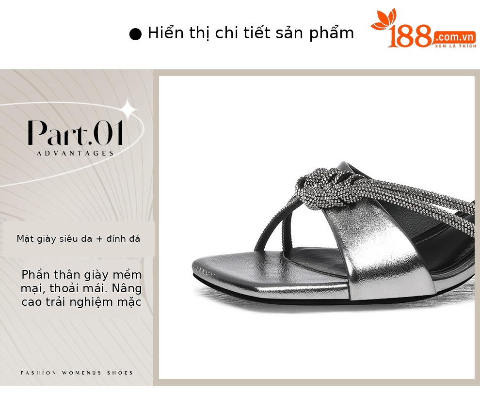Sandal cao gót nữ hở mũi phong cách Pháp vintage bạc sang trọng — 6063 Bạc, 6063 Da đen chi tiết 20