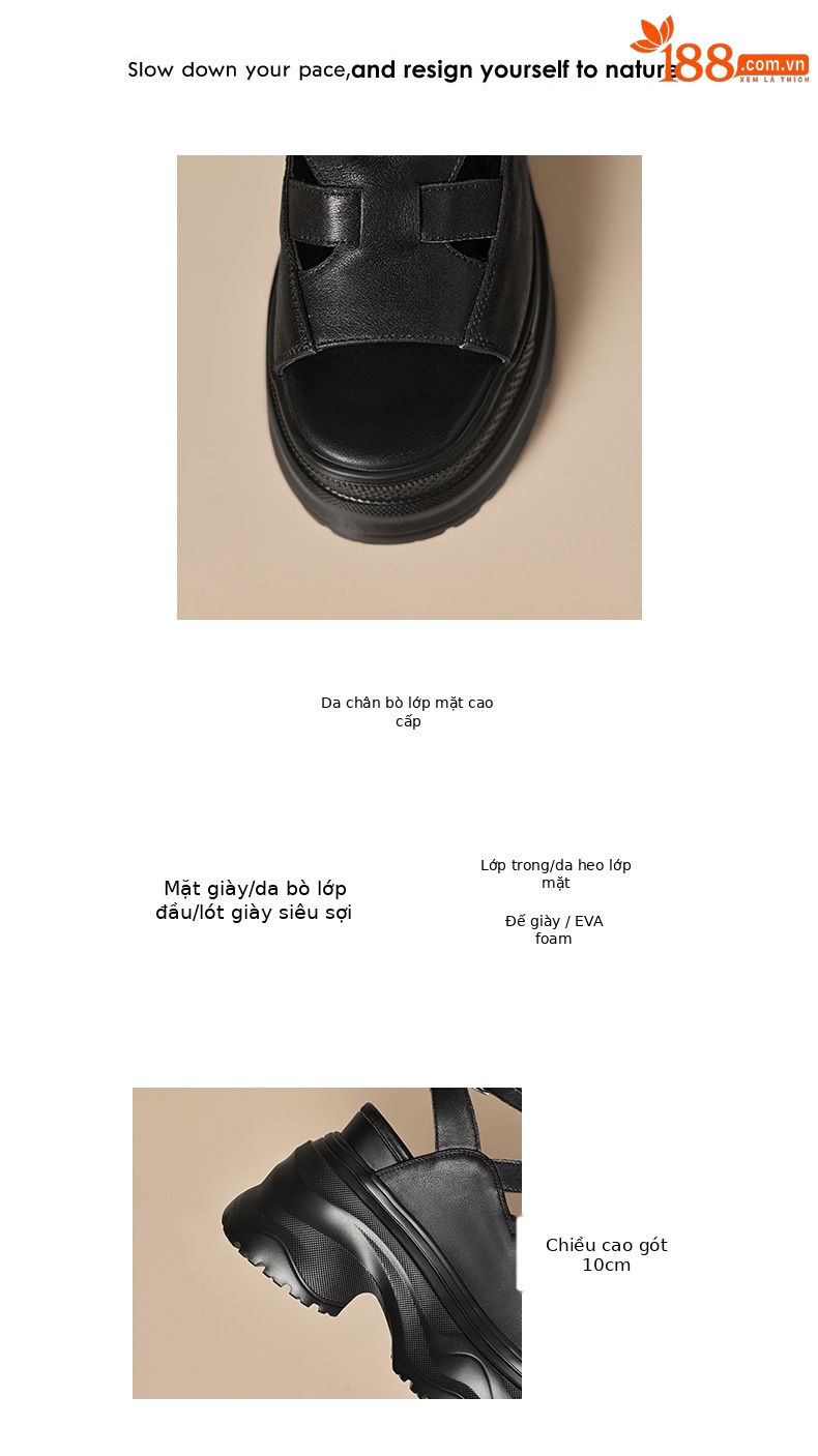Sandal cao gót nữ hở mũi đế xuồng gót 12 cm — màu đen, màu mơ chi tiết 3