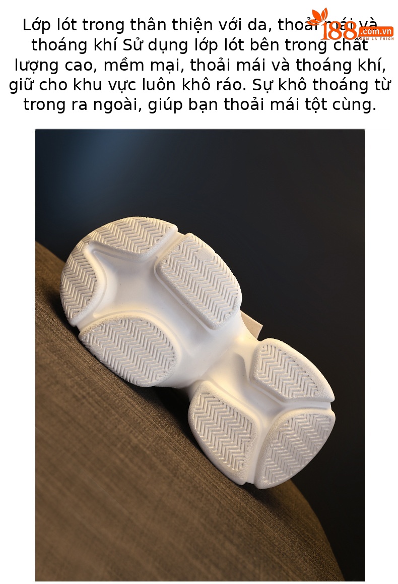 Giày sneaker nữ chunky đế dày phối màu thời trang, đế bánh xốp mềm thoải mái — màu hồng chi tiết 8