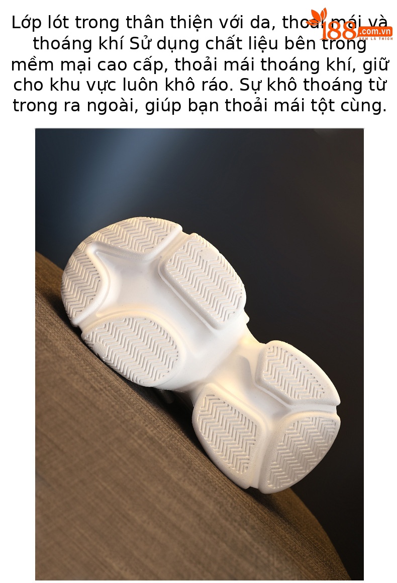 Giày sneaker nữ đế dày tăng chiều cao 10cm phong cách thể thao — màu trắng chi tiết 9