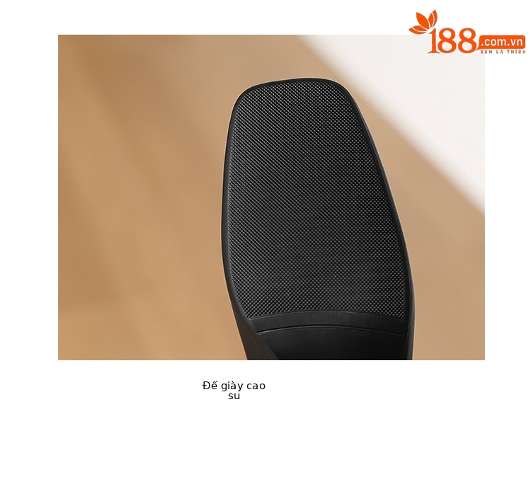 Giày nữ gót 4 cm da bò mũi vuông hở mũi kiểu bà già đi làm — màu nâu chi tiết 25