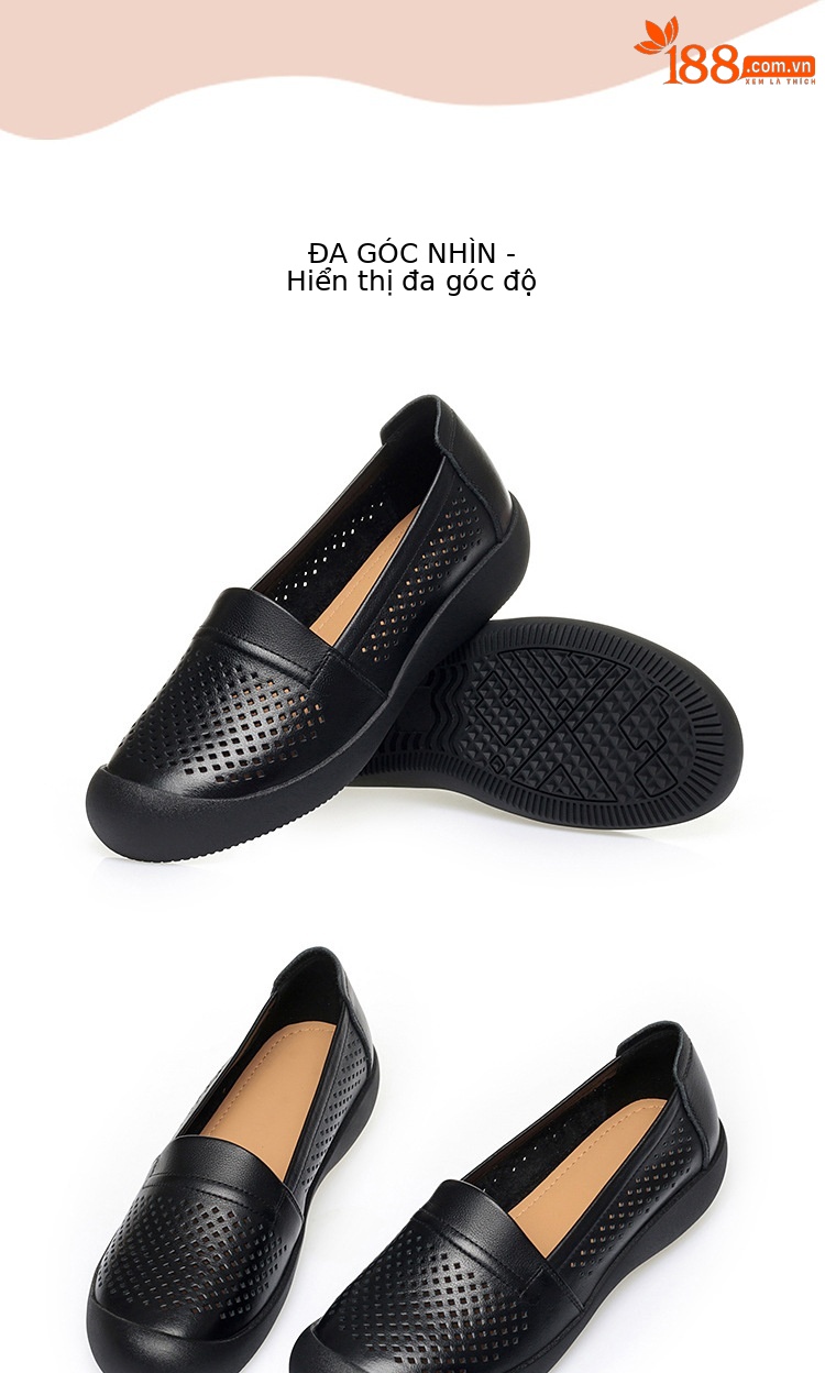Sandal nữ da bò thật mũi kín hở gót, đế mềm thoáng khí — màu be chi tiết 15