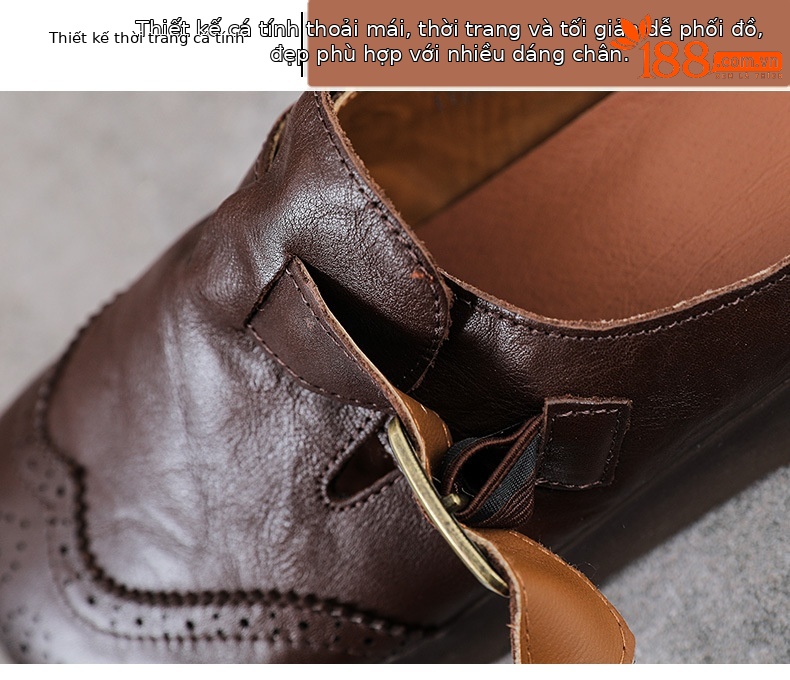 Mule nữ da bò thật mũi nhọn hở gót đế dày phong cách lười — màu mơ chi tiết 5